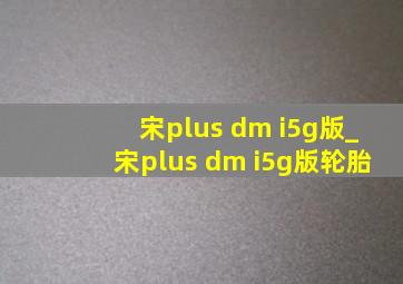 宋plus dm i5g版_宋plus dm i5g版轮胎